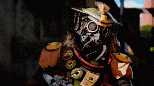 a gif of bloodhound (apex legends) walking forwards
